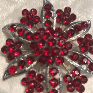 Vintage Rhinestones silver Circular Brooch